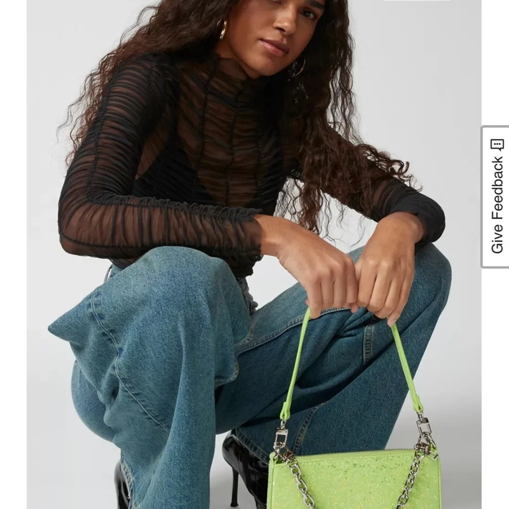 Kimchi Blue (urban outfitters) Lime Green Glitter Shoulder Bag - Picture 2 of 2